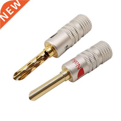 2Pcs Sawtooth Type 4mm Banana Plug Connector Screws Gold-Pla