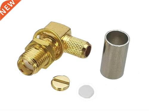 1pcs Connector SMA Jack Female Bulkhead Right Angle Crimp Fo