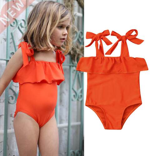 New Lovely Toddler Kid Baby Girls Yellow Bikini One-Piece Su