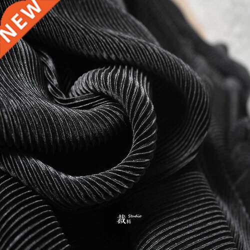 Upscale Retro Striped Pleated Pleated Fine Pleated
