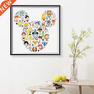 Cartoon Crowd Full Embroidery Kits Ecological Cotton 11CT St