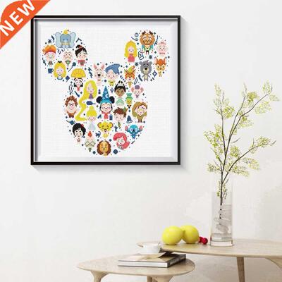 Cartoon Crowd Full Embroidery Kits Ecological Cotton 11CT St