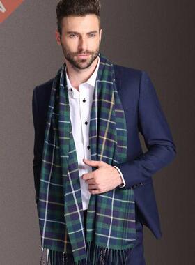 2021 New Europe Fashion Shawl Scarves Men Winter Warm Tartan