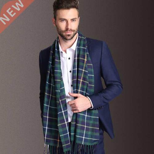 2021 New Europe Fashion Shawl Scarves Men Winter Warm Tartan