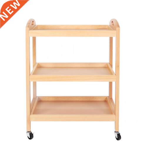 Household Kitchen -Tier Beech Cart Rolling Gadget Trolley M