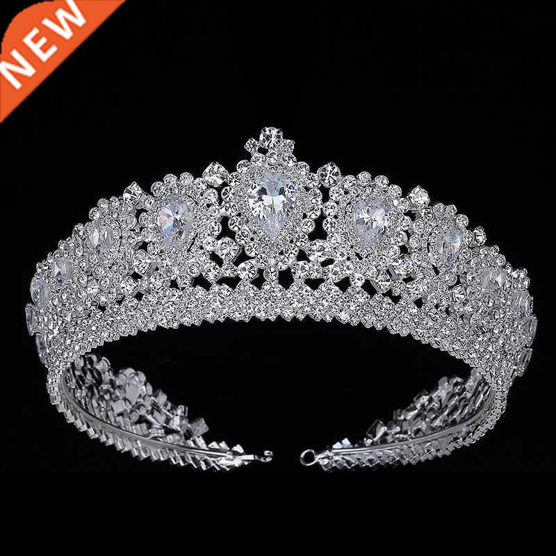 Hadiyana New Bling Wedding Crown Diadem Tiara With Zirconia