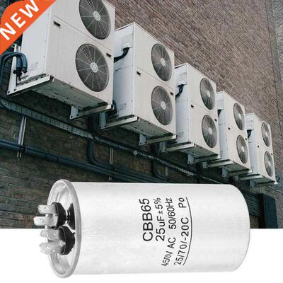 CBB65 Motor Run Capacitor 25UF 450V Aluminum Shell Anti-Expl