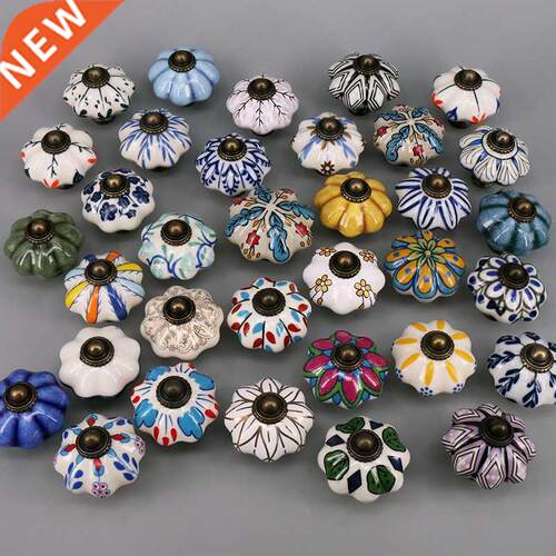 One Piece Vintage Ceramic Door Knobs for Cabinet Drawer, Clo