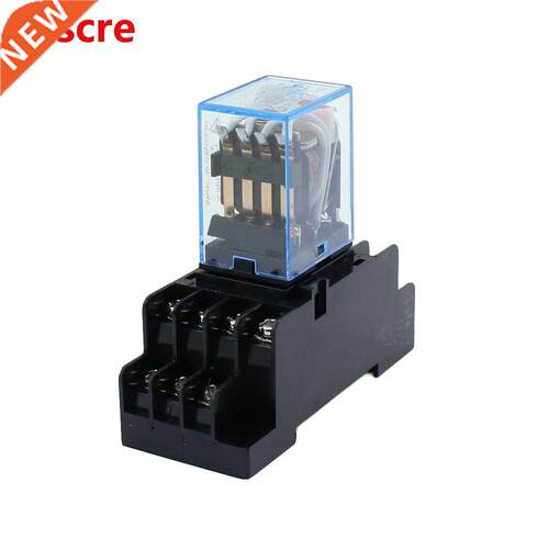 1set MY4NJ DC 12V Coil 4NO 4NC Green LED Indicator Power Rel