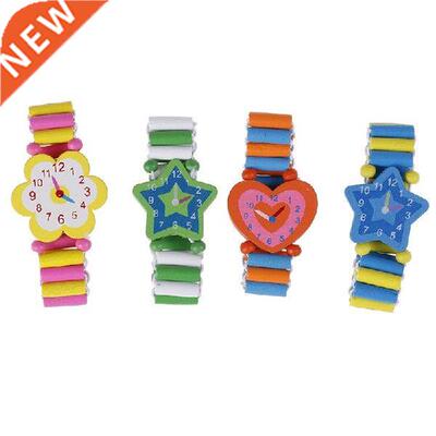 Babys Kids Cartoon Wooden Crafts Wristwatches Bracelet
