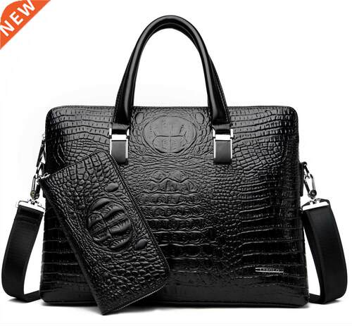 Men's Brand Crocodile Pattern Briefcases Designer Al