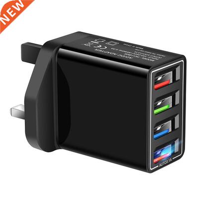 UK Plug USB Charger 4Port Fast Quick Charge QC3.0 USB Hub Wa