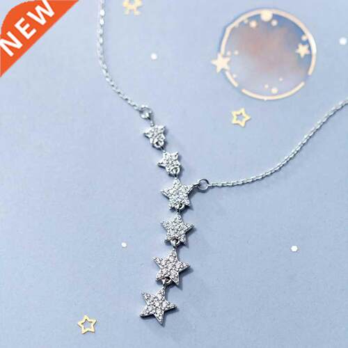 Twinkle PentagramY-Shape Pendant Necklace for Women Star Mo
