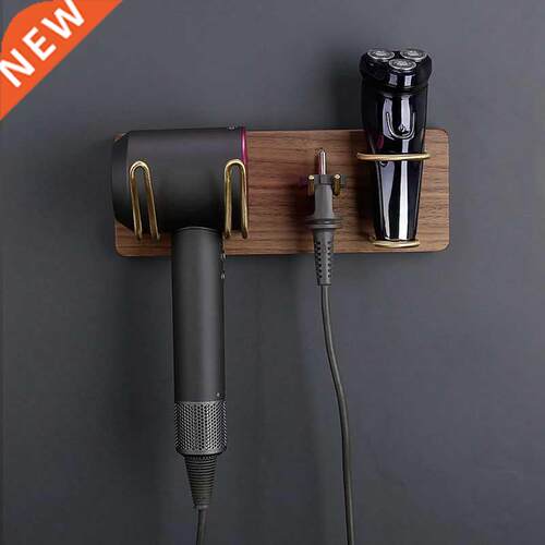 Solid Wood Hair Dryer Holder Wall Mounted Multi-Function Bat