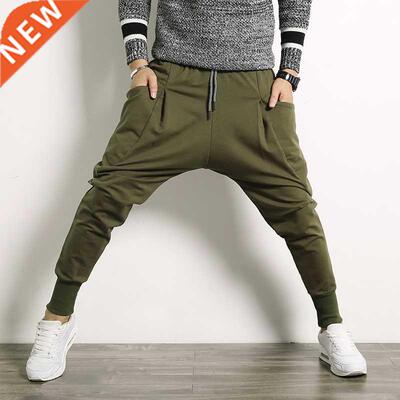 Hip Hop Harem Pants Men Cotton Sreetwear Casual Trousers Sol