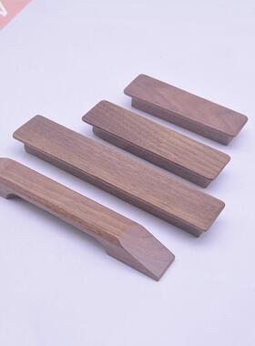 4pcs/lot Solid Wood Handle Retro lack Walnut Color Cainet
