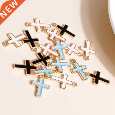 10pcs/lot 11*17mm 4 Cor Cute Enamel Cross Charms for Earri