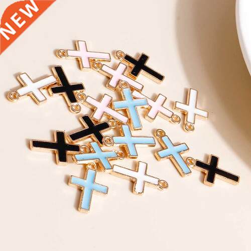 10pcs/lot 11*17mm 4 Cor Cute Enamel Cross Charms for Earri