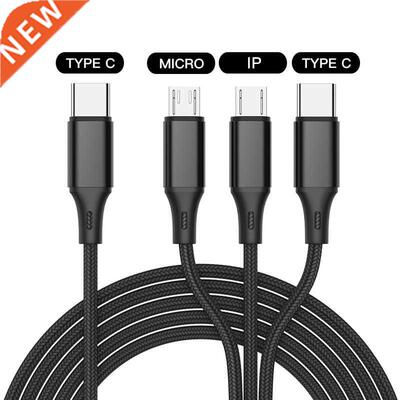 In 1 USB Cable Type C To USB C Micro USB Phone Charger Cab