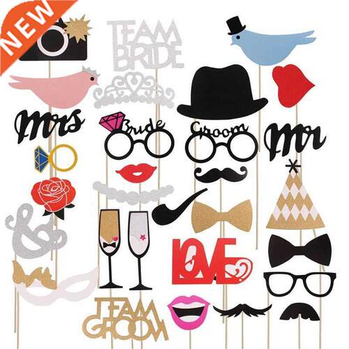 Funny Birthday Photo Booth Props DIY Mr Mrs Wedding Groom Br