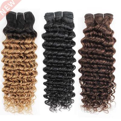 1 undle Deep Wave Hair Weave Natural lack Color Remy Human