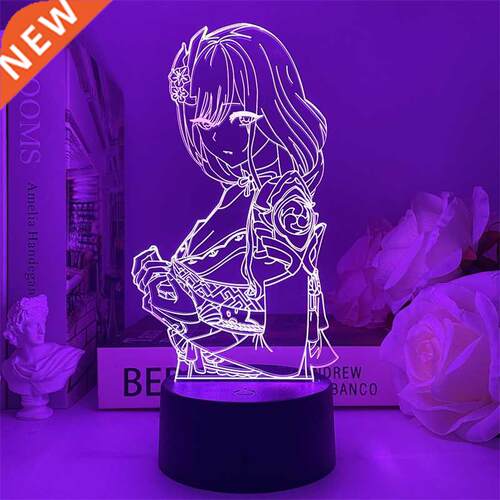 Genshin Impact Raiden Shogun night light 3D USB led game cha