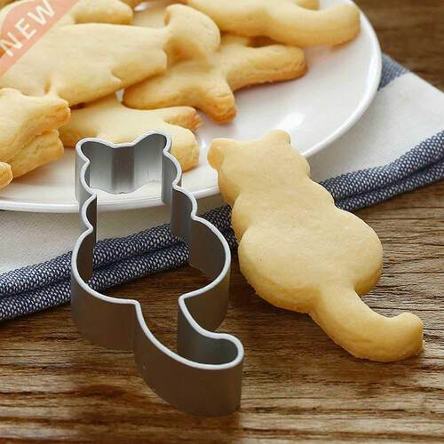 Hot 1PC Kitchen Cookie Cutter Cat Shaped Aluminium Mold Suga