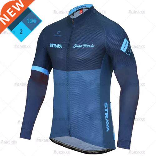 STRAVA Men Bicycle Jerseys Long Sleeve Cycling Jersey Men&am