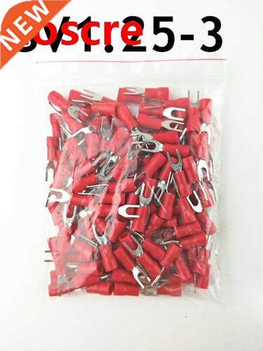 100 PCS SV1.25-3 Red Furcate Terminal Cable Wire Connector I