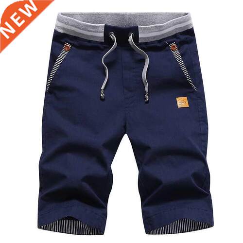 Summer Cargo Shorts Mens Casual Elastc Wast Cotton Beach S