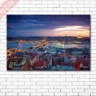 printings landscape canvas paintin oil Istanbul Turkey city