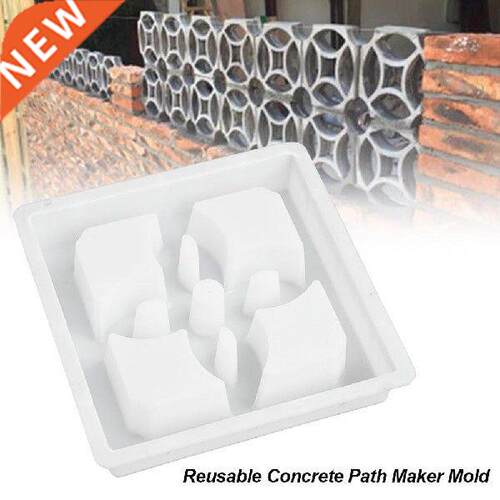 DIY Paving Mold With Flower Pattern Square Plastic Antique