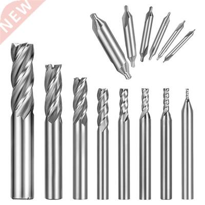 14PCS HSS CNC Cutter Drill its Straight 4 Flute Mill it Se