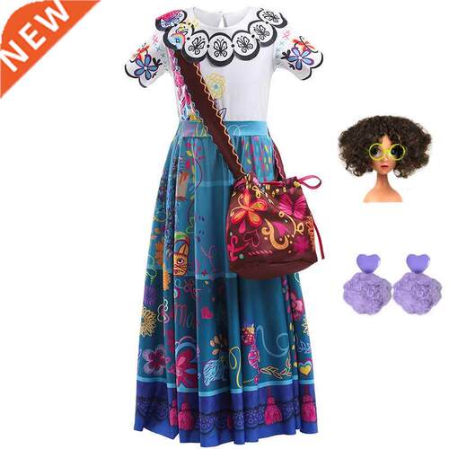Girls Encanto Mirabel Cosplay Dress Costume for Halloween Pr