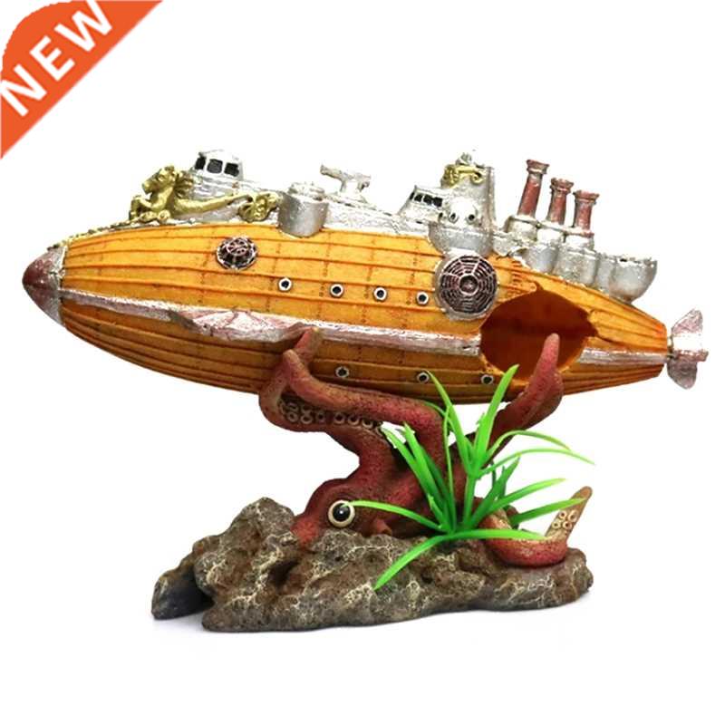 Fish Tank Aquarium Accessories Ornaments Resin Shipwreck