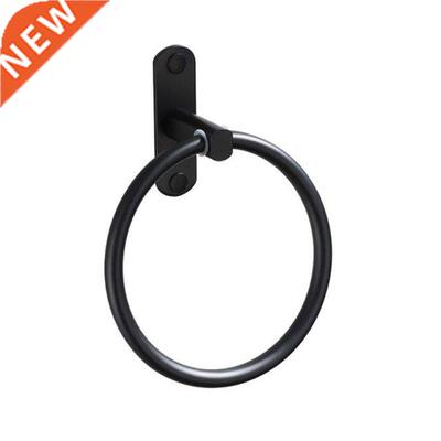 Black Space Aluminum Towel Holder Round Bath Towel Ring Wall