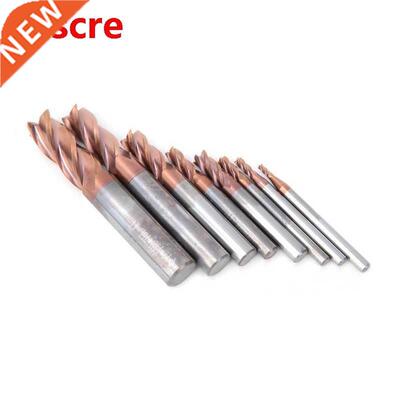8Pcs 35 degree End Mill Bronze Composited -Coated 4 Flutes M