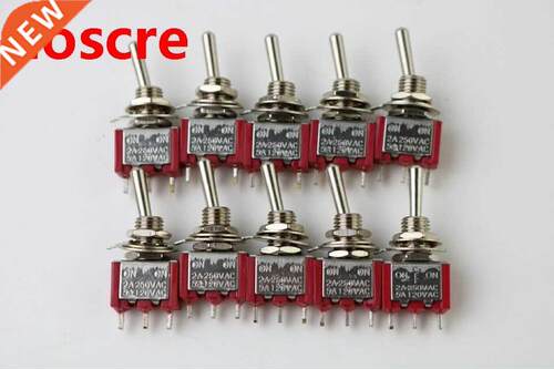 10pcs 6MM Red 3Pin 2File MTS-102 Reset free lock Button Rock