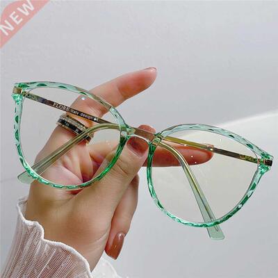 1pcs Retro Anti lue Ray Computer Glasses Women Round Eye Gl