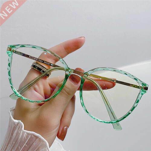 1pcs Retro Anti lue Ray Computer Glasses Women Round Eye Gl