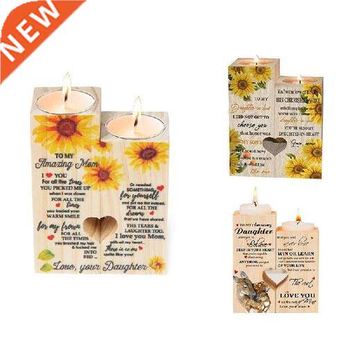 For Daughter Wooden Candle Holder Tea Light Decor Candle