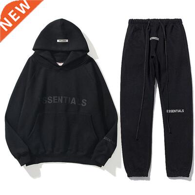 ESSENTIALS Hoodies Men Rubber Letter Print Sweatshirts Ovesi