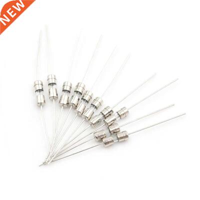 10Pcs 3.6*10mm 250V Double iron cap Axial Slow Glass fuse wi