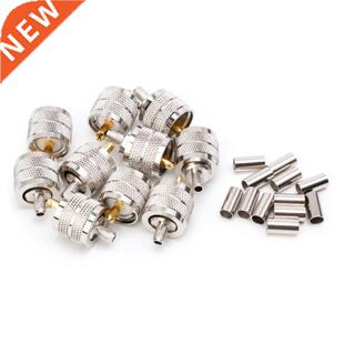 10Pcs UHF Male PL259 Plug Crimp Connector RG58 RG142 LMR195
