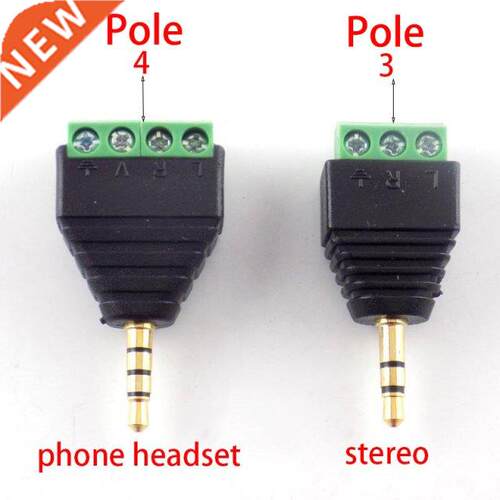 3.5mm Jack Headphone Plug 3 Pole/4 Pole Stereo Solderless C