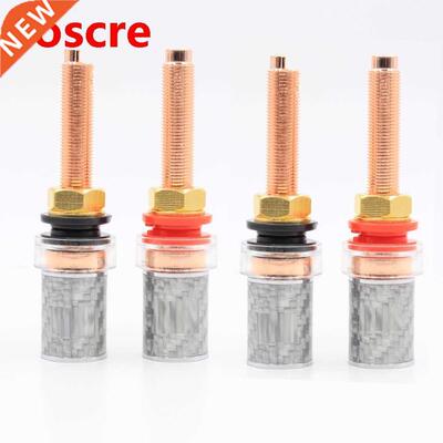 4pcs pure copper plated Carbon Fiber Binding Post Speaker Pl
