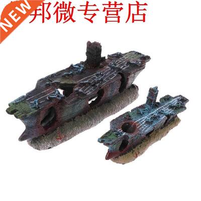 Aquarium Wreckage Mother Ship Handmade Resin Crafts Fish Tan