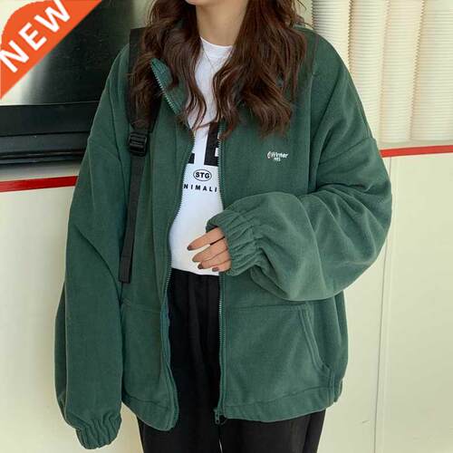 Oversized Harajuku Streetwear Womens Zip-up Hoodie Women Loo