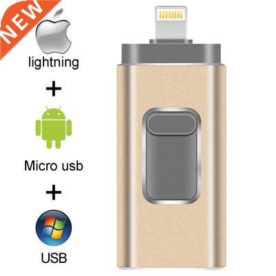 Pendrive 128GB 3 in 1 iPhone USB Flash Drive OTG 32GB Pendri