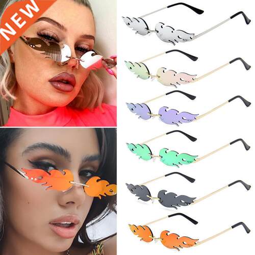 Summer Flame Sunglasses Women Rimless Wave Eyewear Running S